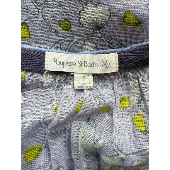 Poupette St. Barth Floral Watercolor Dropwaist Dress Cover Up Size Small - Picture 5 of 5